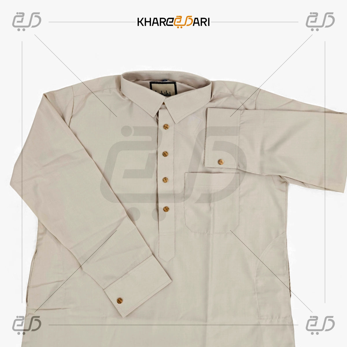 Classic Buttoned Design Collar Thobe