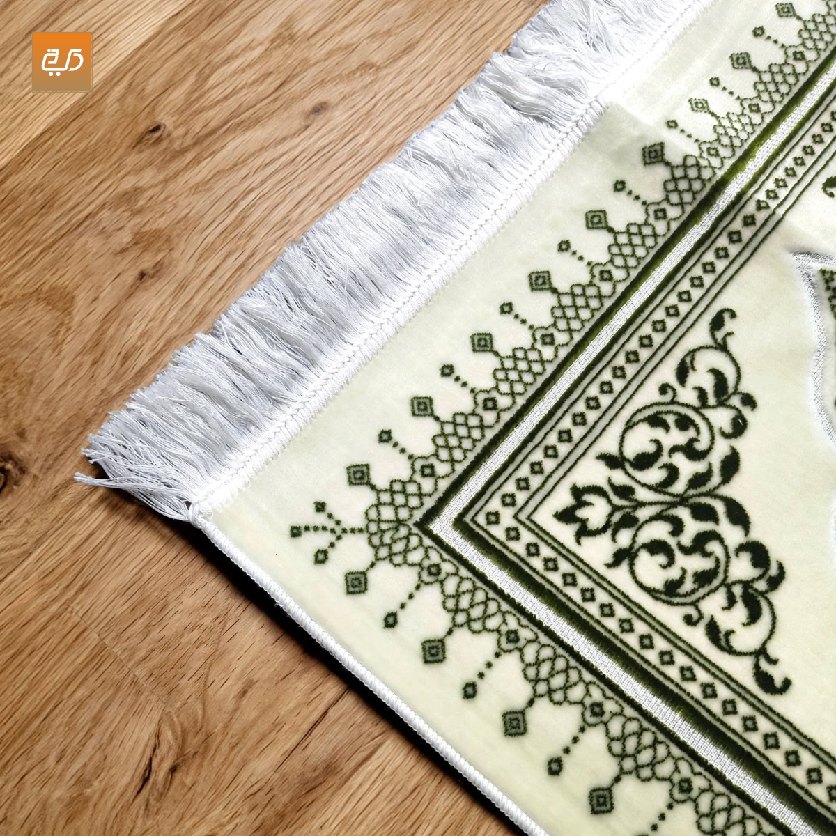 Soft Velvet Cream Turkish | Floral Janamaz