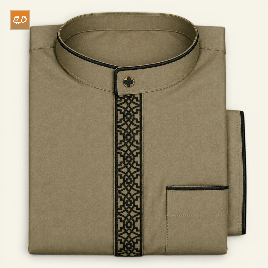 Girih Motif Saudi Jubba – Khaki