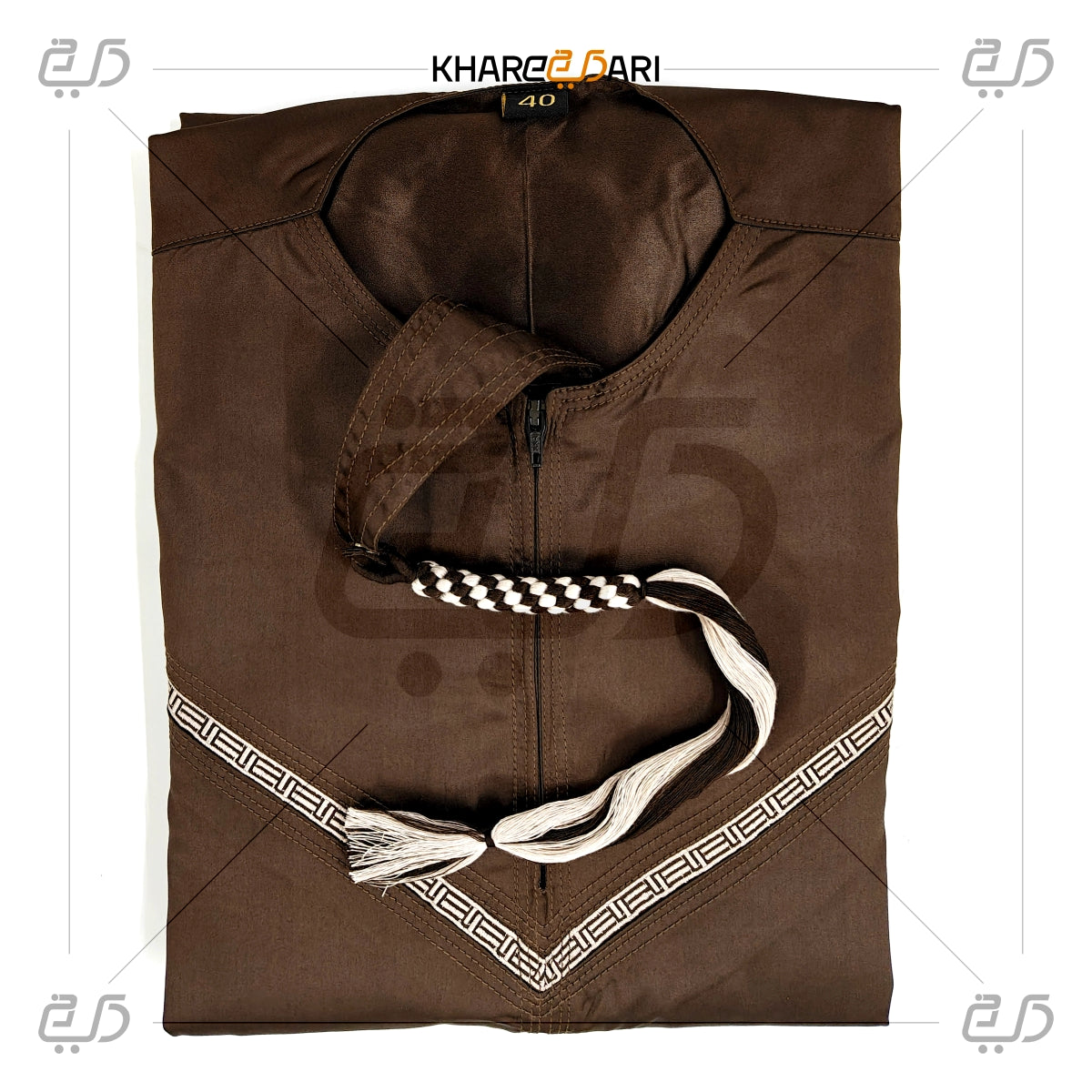 Dark Coffee Brown Omani Style Jubba For Men