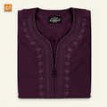 Deep Plum Moroccan Half-Sleeve Jubba | Purple