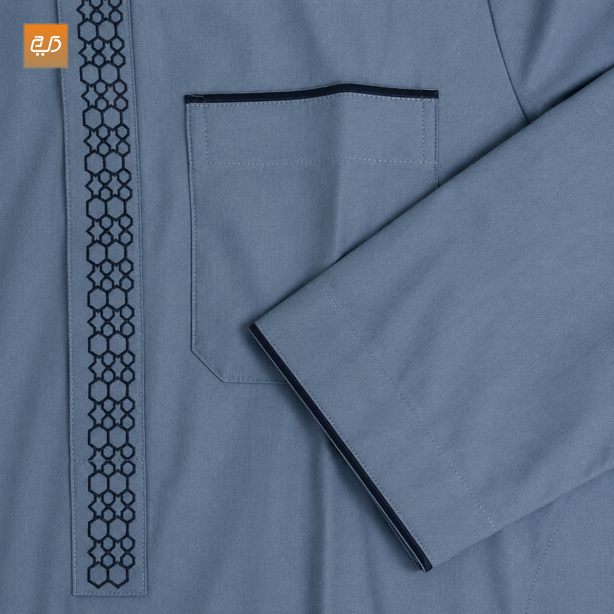 Premium Arabic Embroidery Jubba for Men-Navy Blue