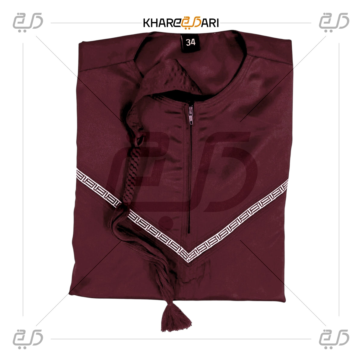 Maroon Omani Style Jubba for Kids