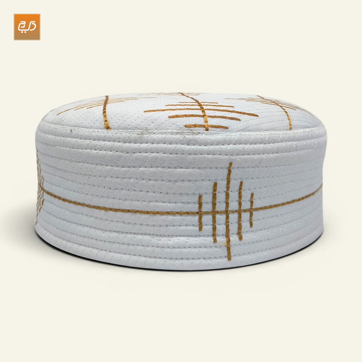 Gold Stitch Reversible Namaz Cap