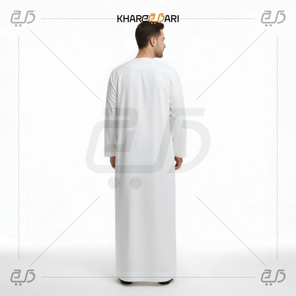Moroccan Tassel Neck Embroidered White Jubba
