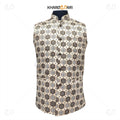Hexagon Printed Satin Nehru Jacket (Sadri)