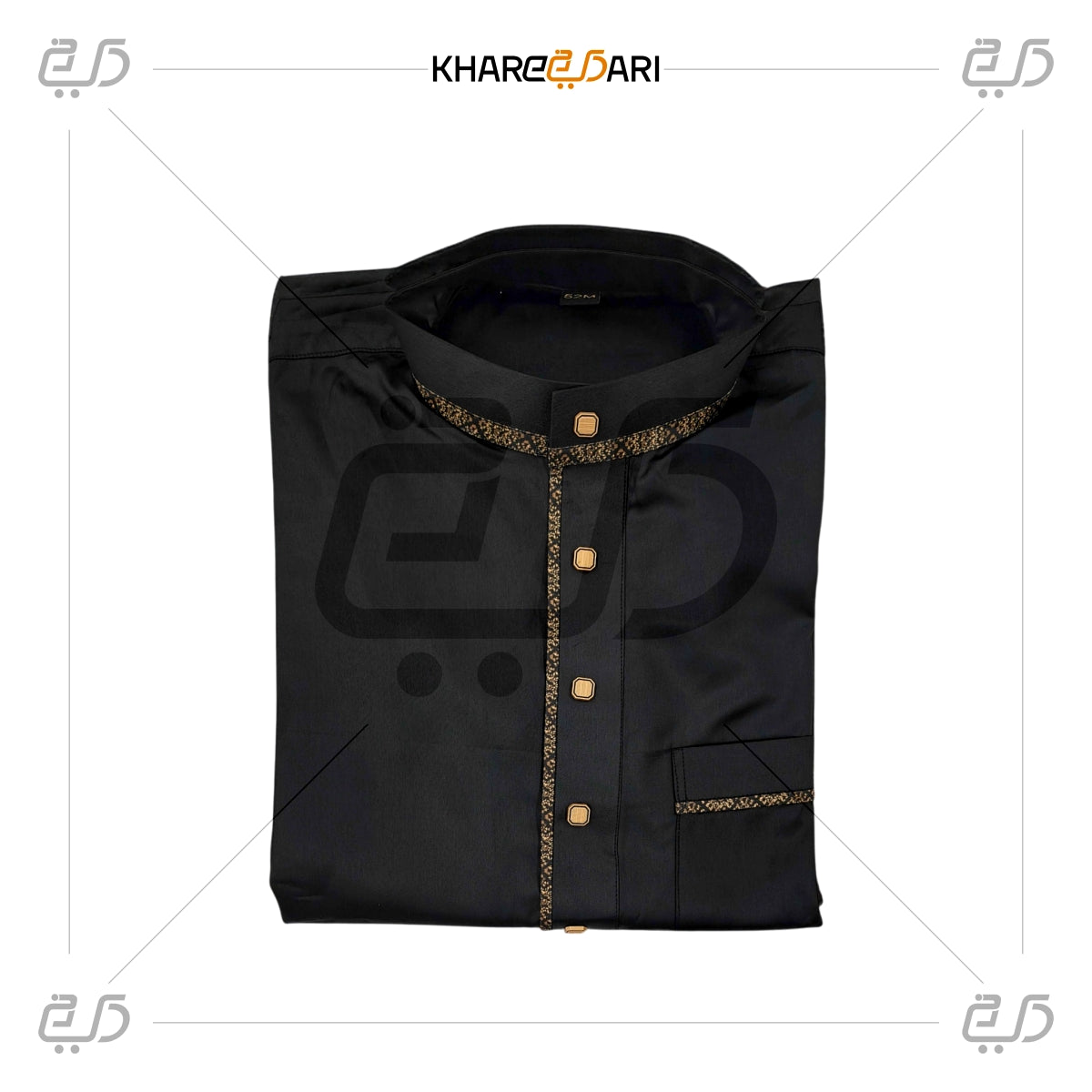 Black Embroidered Saudi Panel Jubba