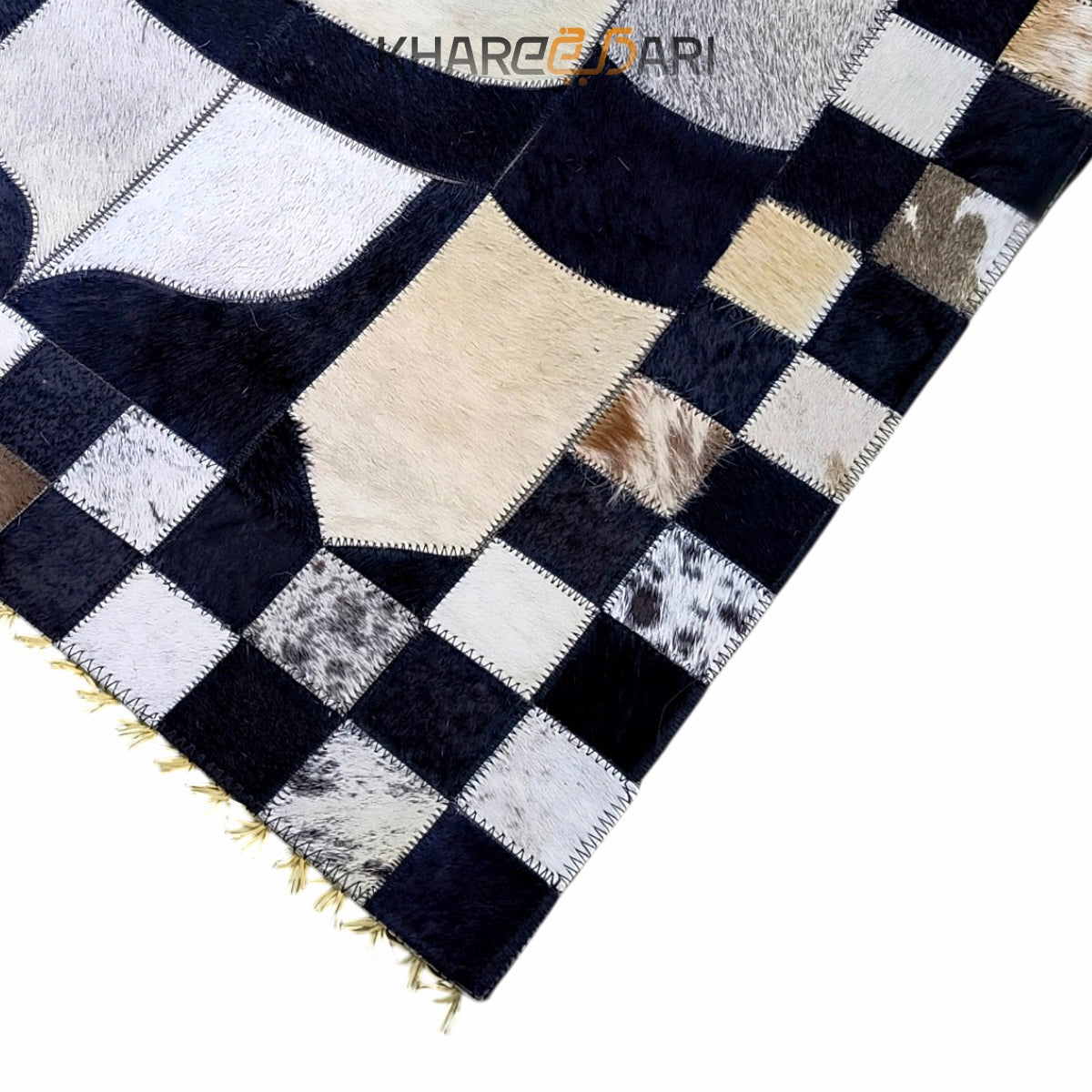 Patchwork Leather Janamaz | Real Goat Hair