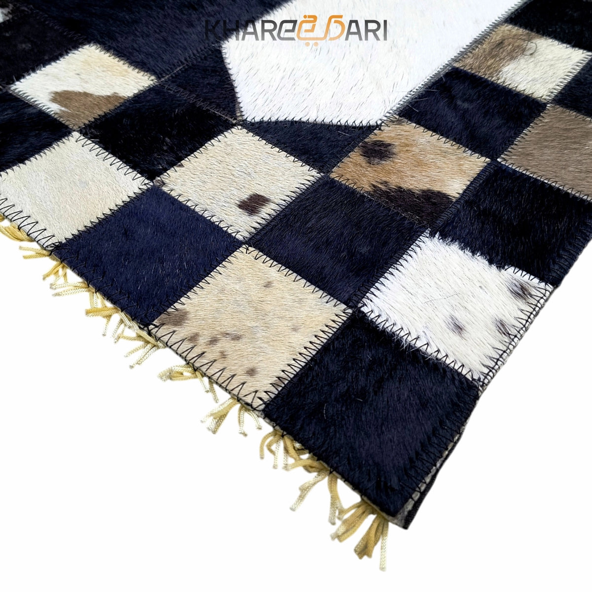Patchwork Leather Janamaz | Real Goat Hair