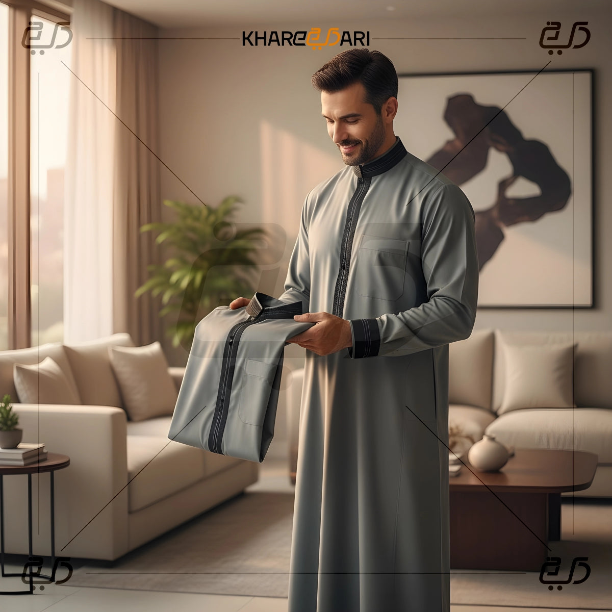 Premium Contrast Placket & Cuff Design Jubba