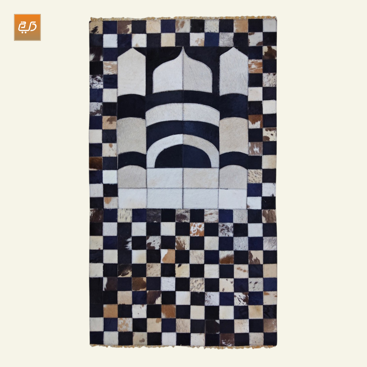Patchwork Leather Janamaz | Real Goat Hair
