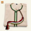 Cream Moroccan Tassel Neck Jubba