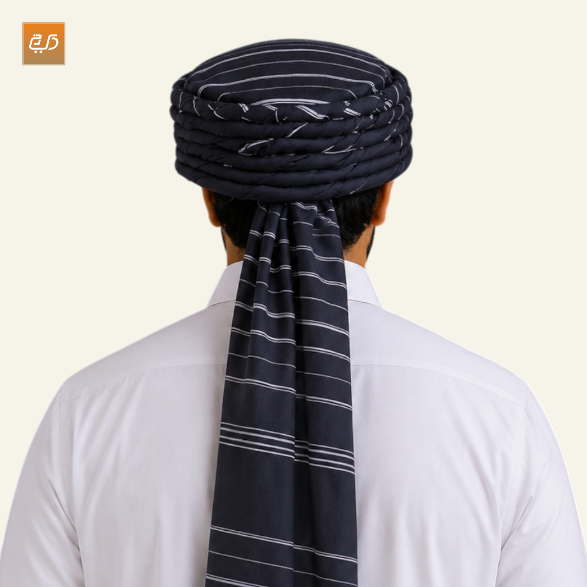 Striped Afghani Imama – Readymade Pre-Stitched | Ready to Wear