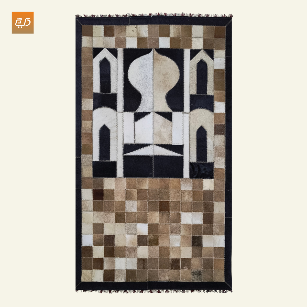 Premium Handmade Leather Janamaz | Goat Hair Patchwork