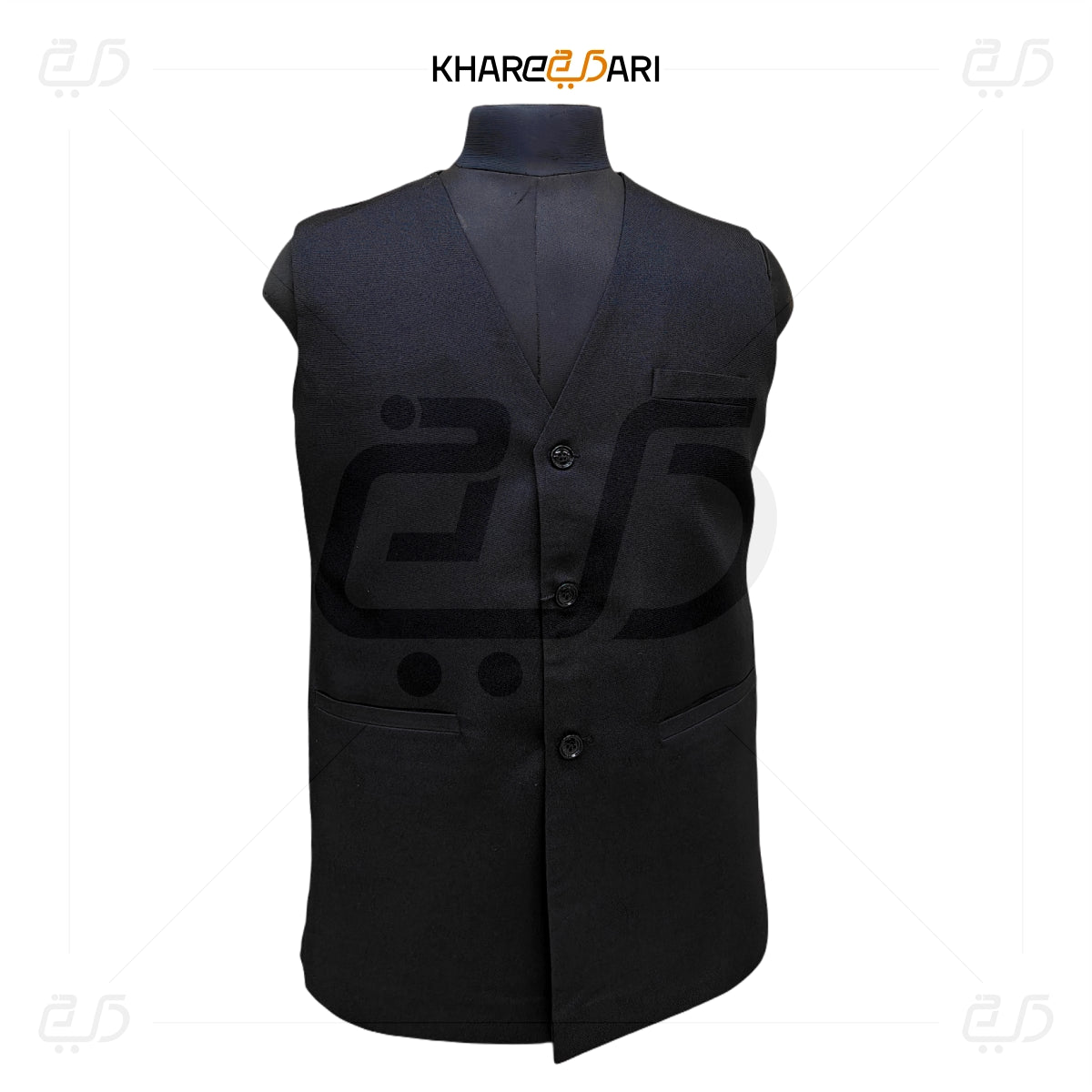 Men’s V-Neck Waistcoat – Classic Black Formal Vest