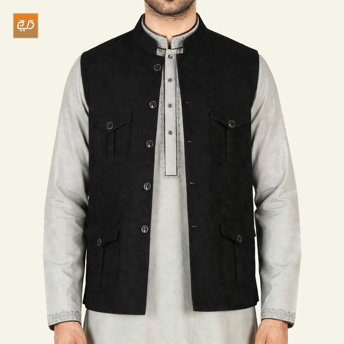 Men’s Traditional Nehru Waistcoat | 4 Pocket Ethnic Vest