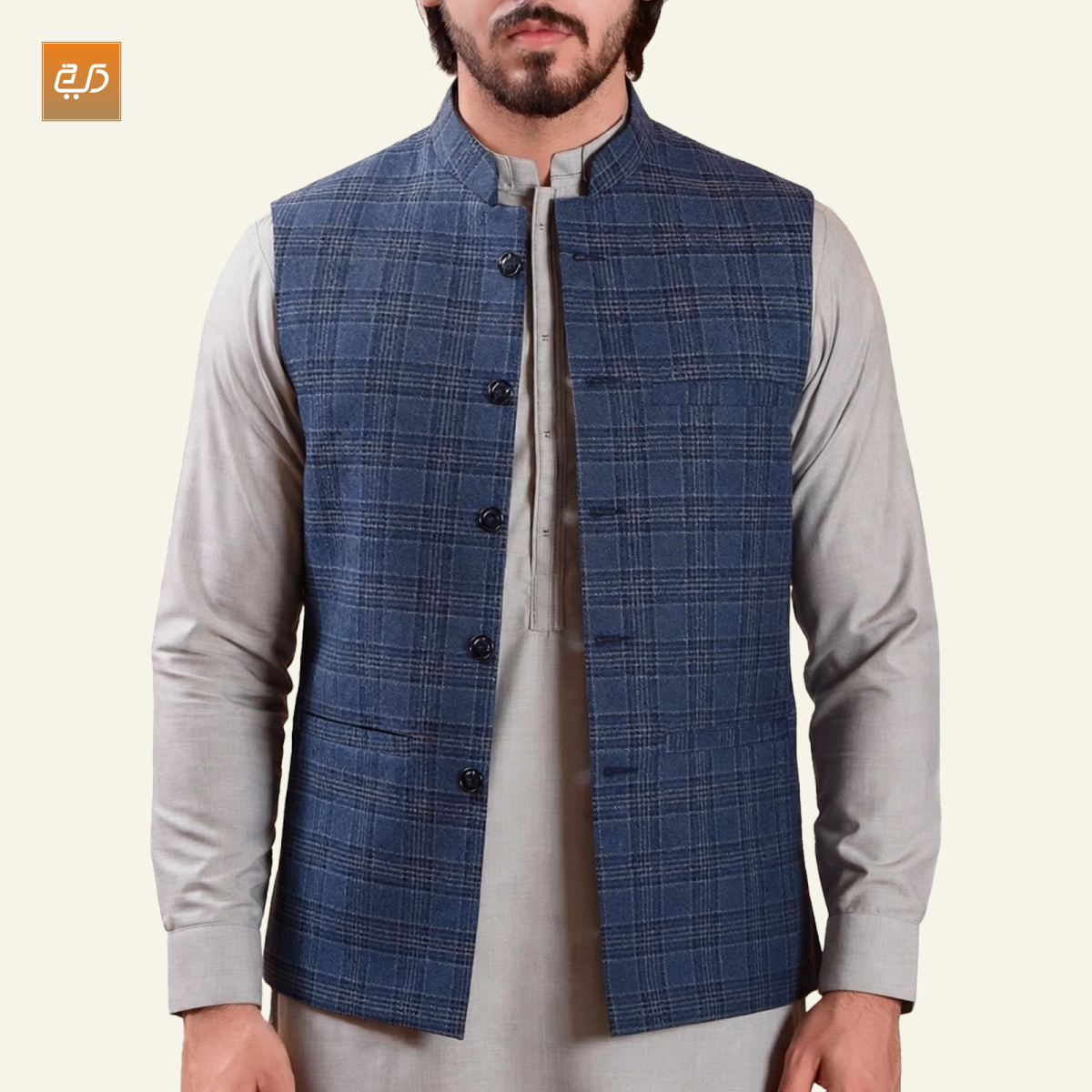 Men’s Plaid Nehru Waistcoat | Classic Ethnic Vest