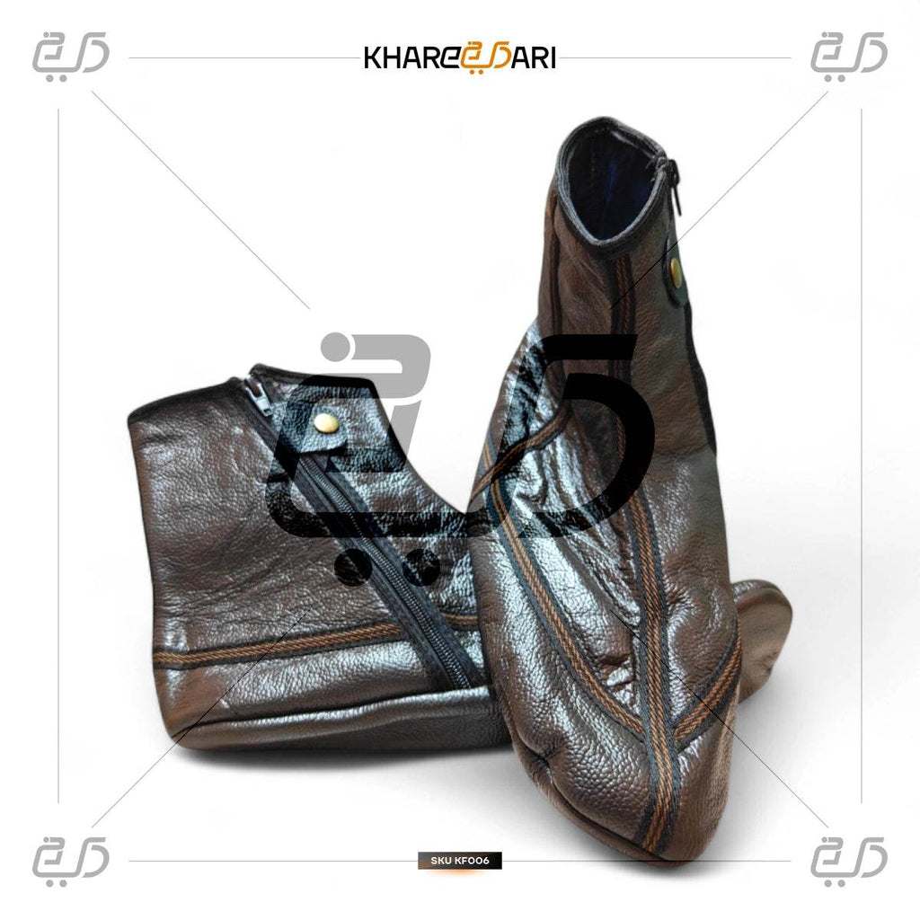 Winter Leather Unisex Khuffain Socks | Soft Breathable Halal Sportswear Moisturizing Slippers - Khareedari 