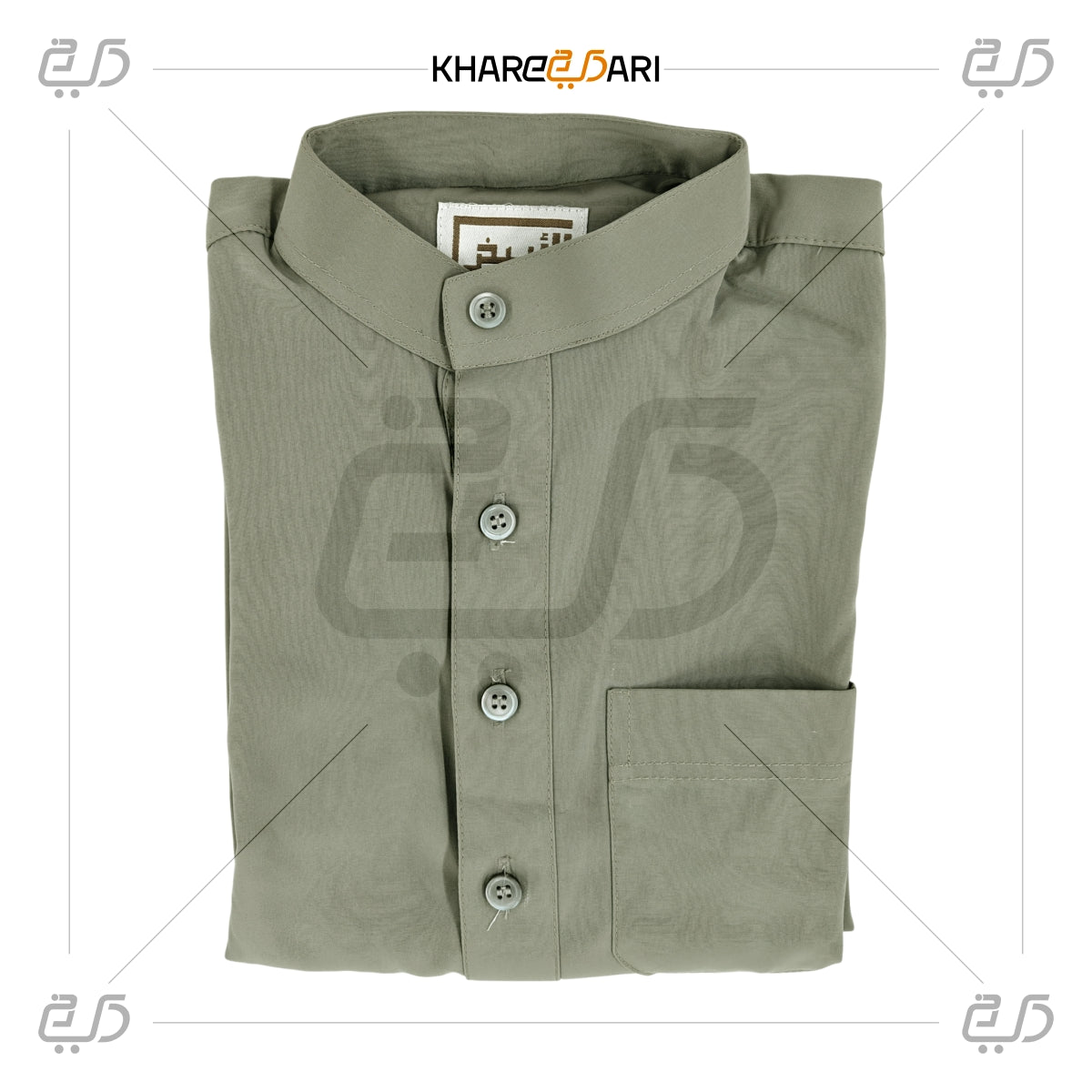 Olive Green Classic Buttoned Jubba