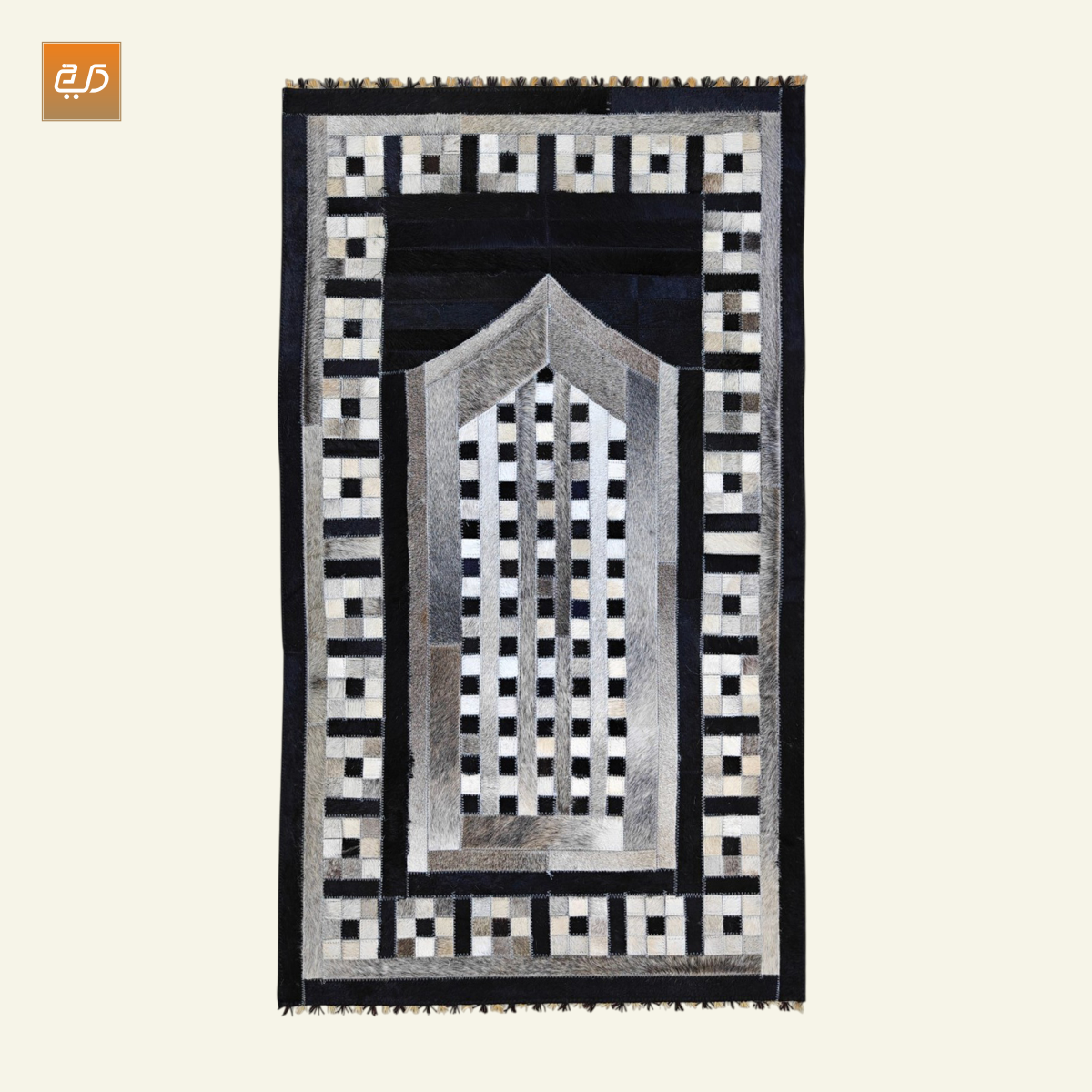 Designer Leather Prayer Mat with Real Goat Hair | Premium Luxury Janamaz