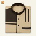 Beige Dual-Panel Modern Collar Jubba