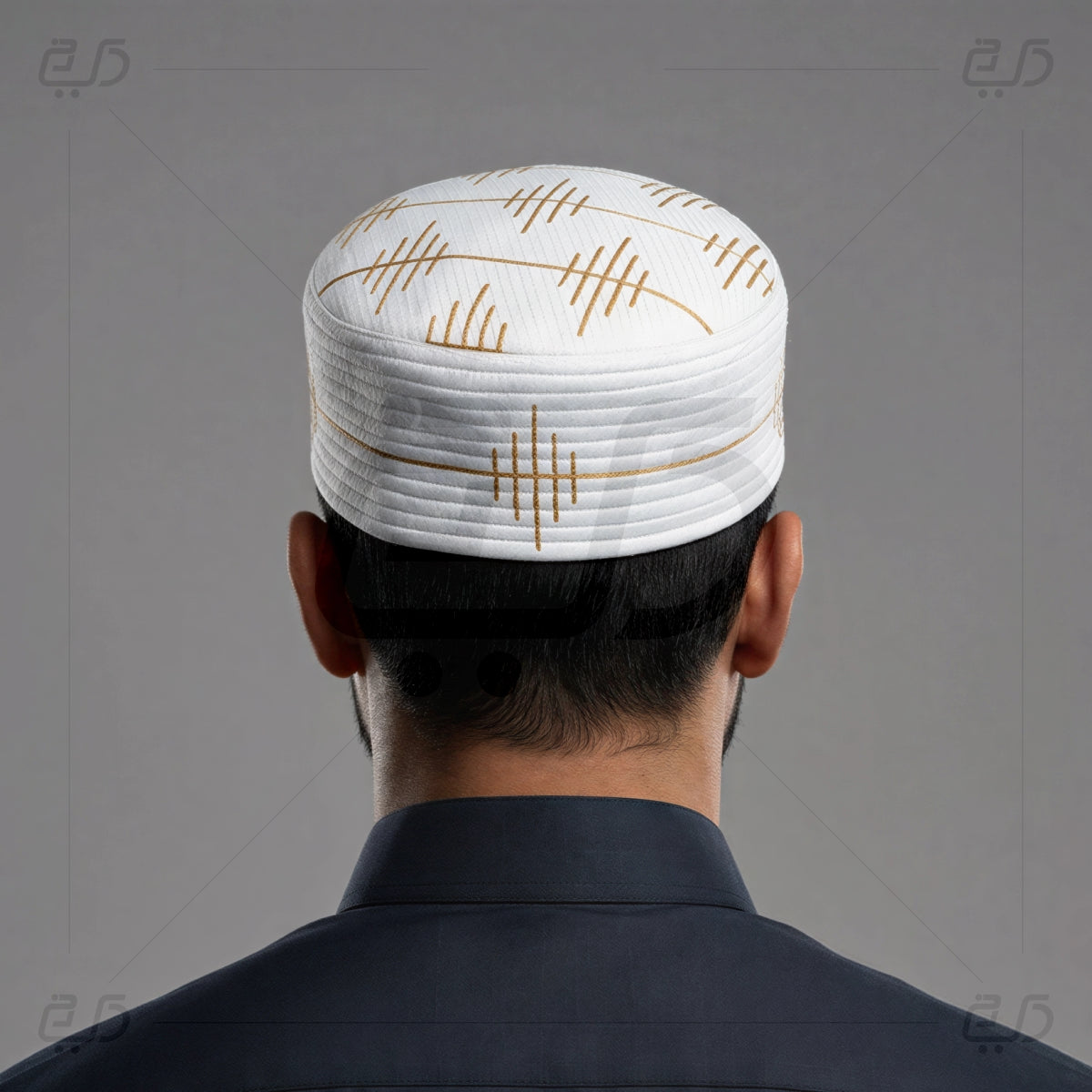 Gold Stitch Reversible Namaz Cap