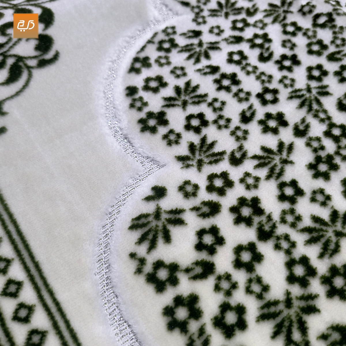 Soft Velvet Cream Turkish | Floral Janamaz