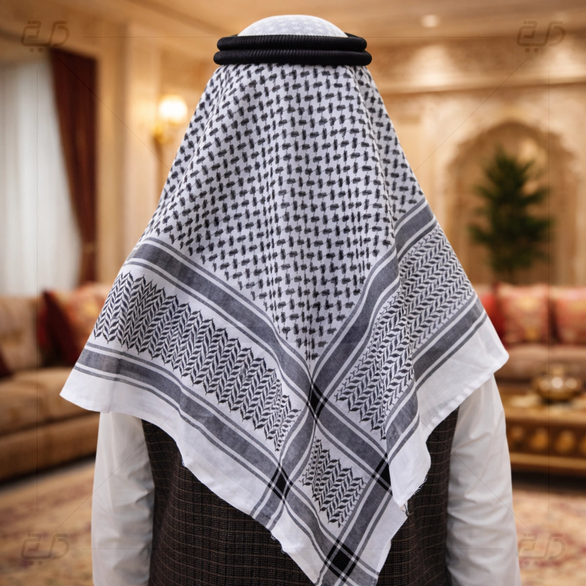 Premium Arabian Shemagh – Traditional Arab Cotton Headscarf