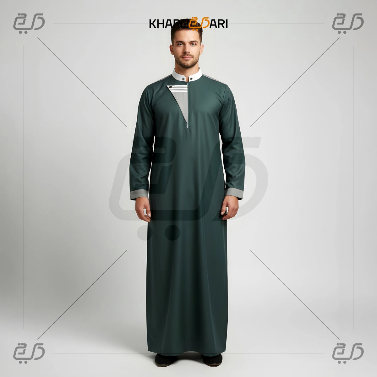 Modern Contrast Panel Collar Jubba