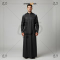 Black Modern Contrast Panel Thobe