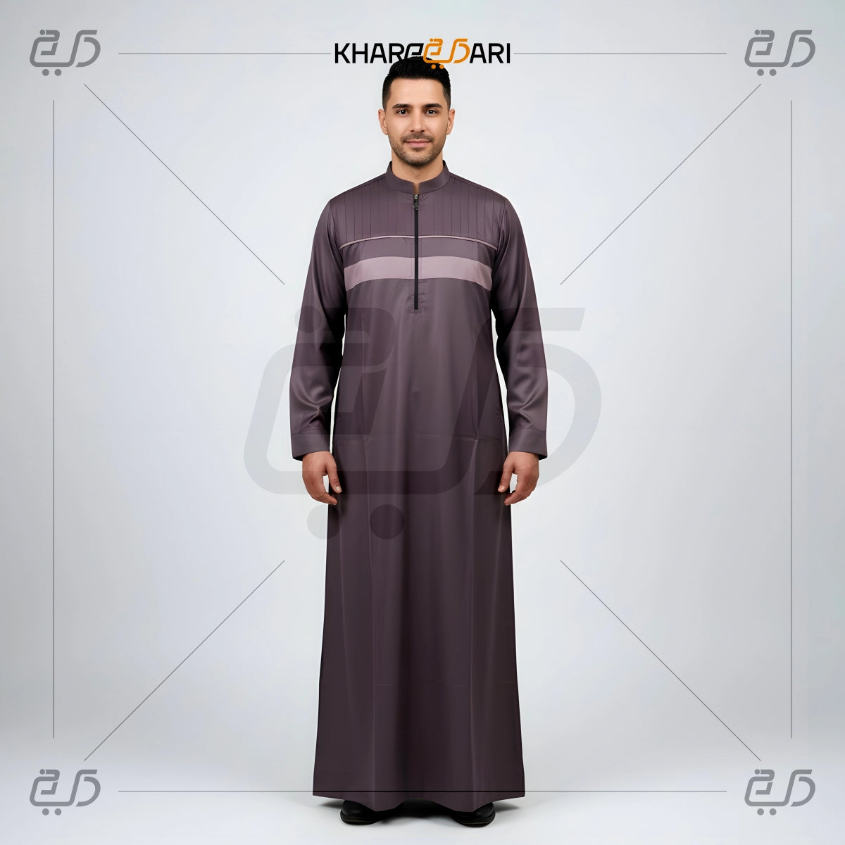 Half-Zip Panel Stripe Jubba