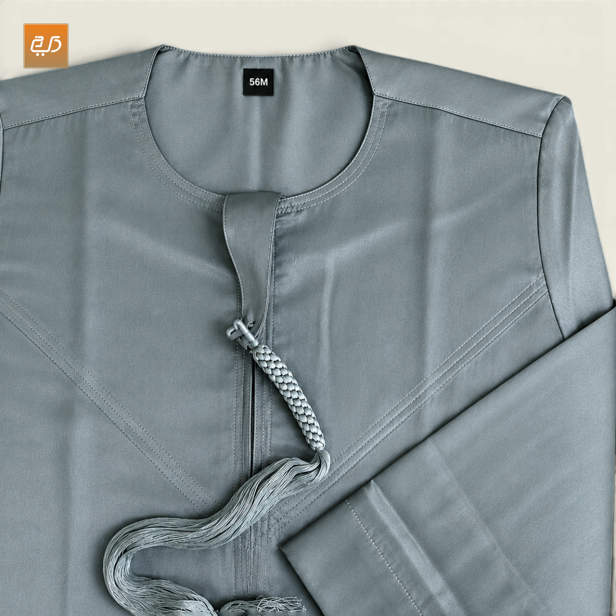 Elegant Tassel Omani Jubba – Deep Grey