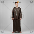 Dark Coffee Brown Omani Style Jubba For Men