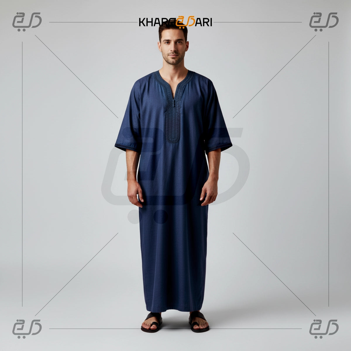 Moroccan Half-Sleeve Embroidered Jubba