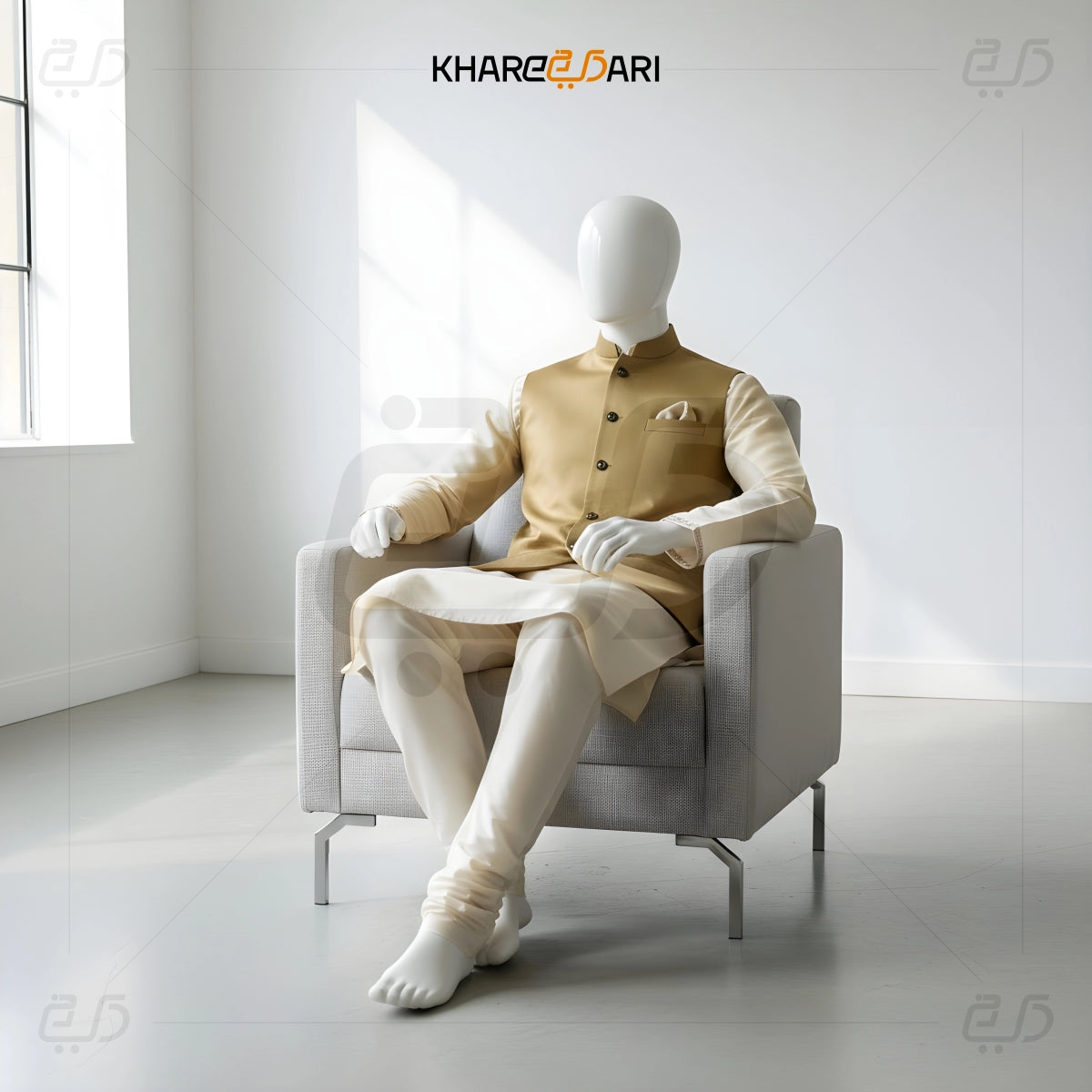 Golden Micro Dot Suiting Waistcoat (Sadri)