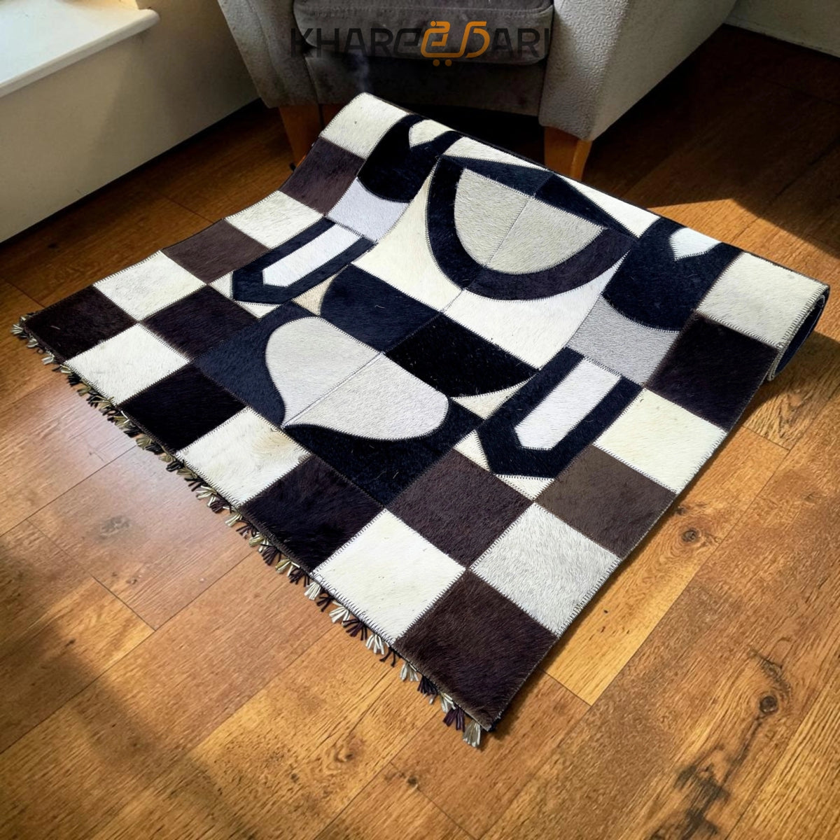 Patchwork Leather Janamaz | Real Goat Hair