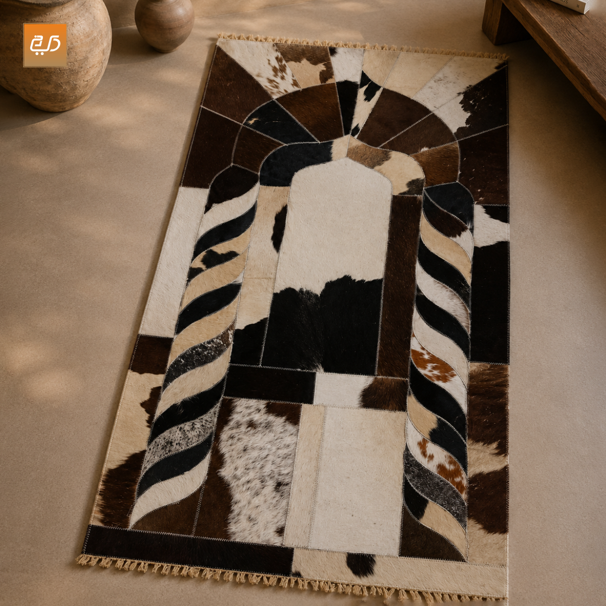 Handmade Leather Janamaz with Goat Hair