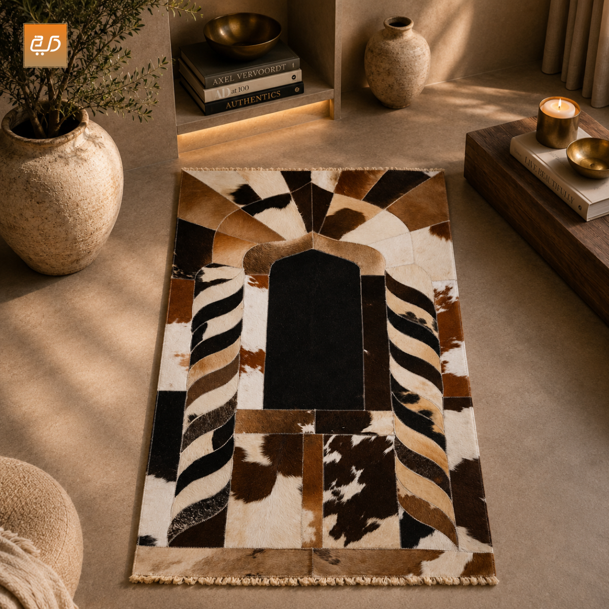 Handmade Leather Janamaz with Goat Hair