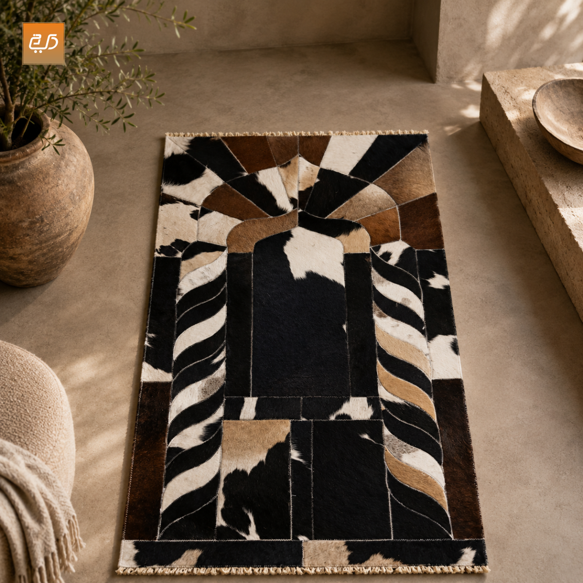 Handmade Leather Janamaz with Goat Hair
