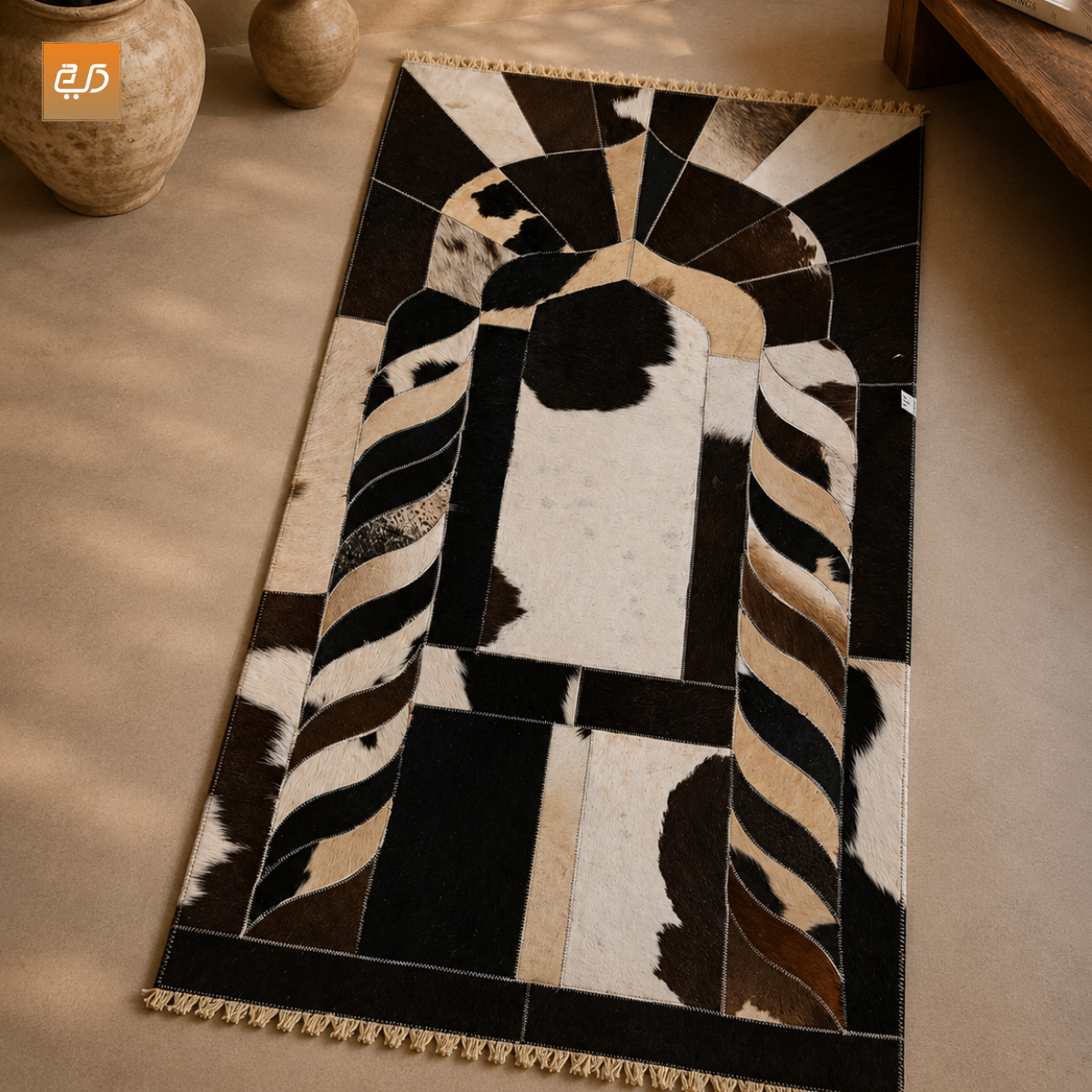 Handmade Leather Janamaz with Goat Hair
