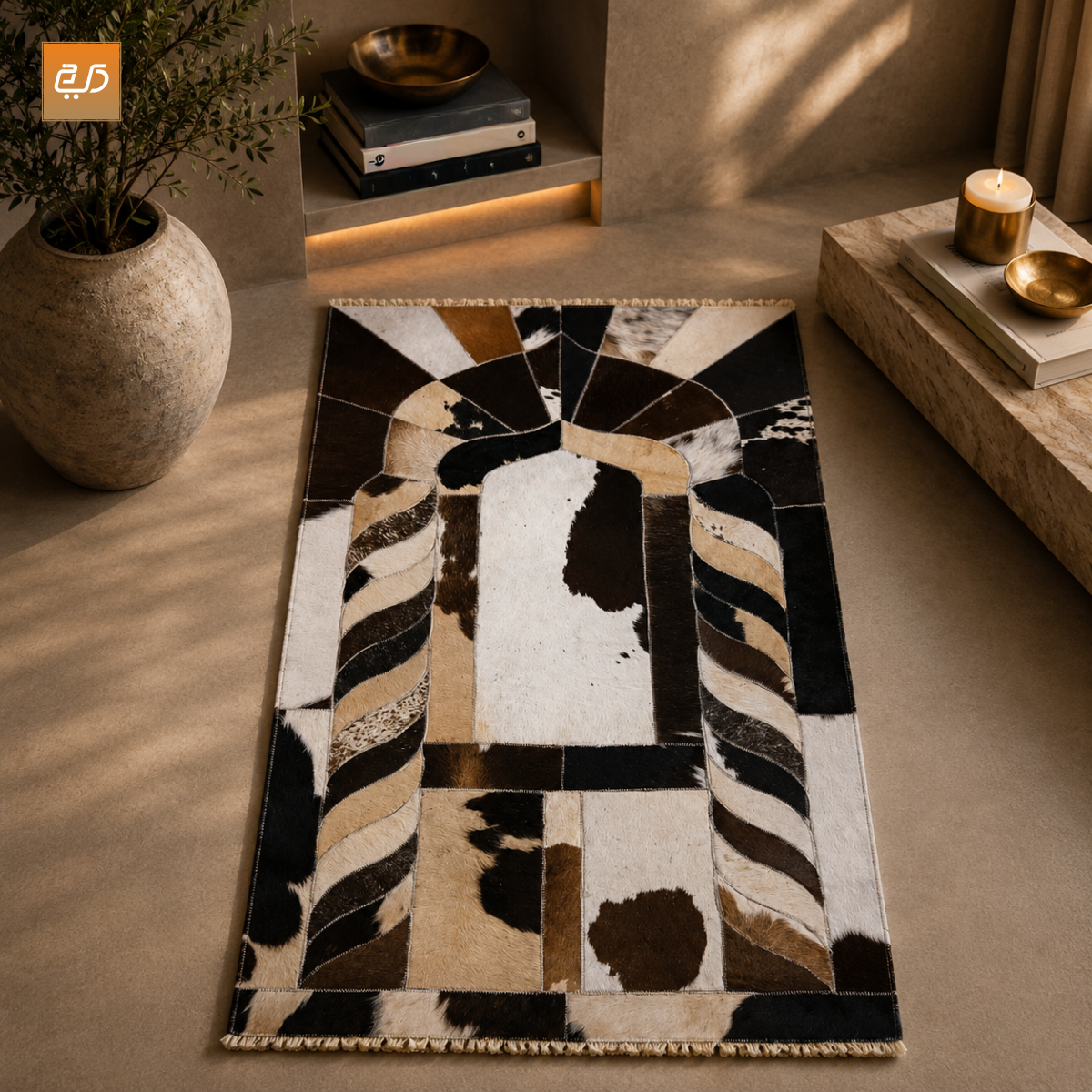 Handmade Leather Janamaz with Goat Hair