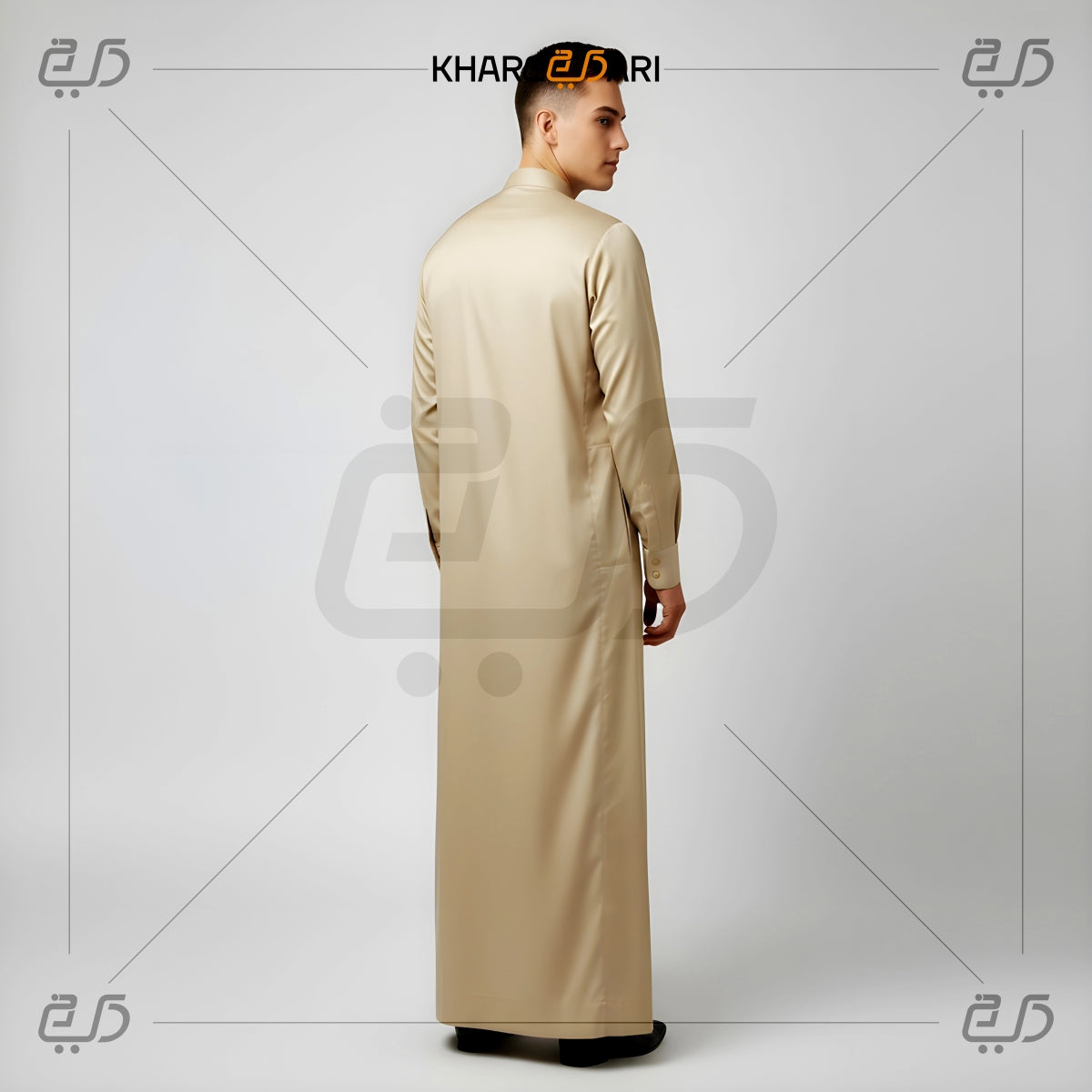 Beige Moroccan Style Omani Thobe for Men
