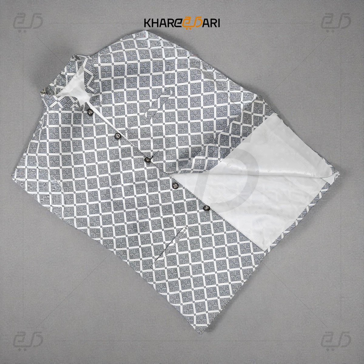 Geometric Printed Satin Nehru Jacket (Sadri)