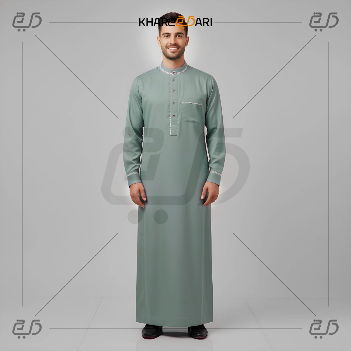 Saudi Classic Contrast Trim Jubba