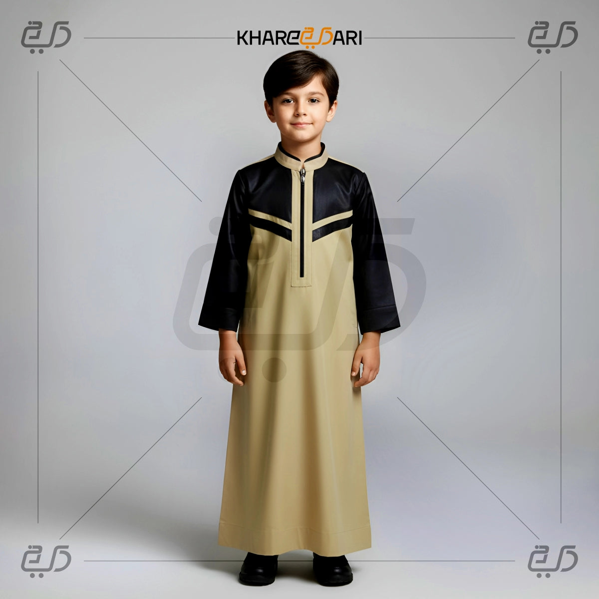 Begie Two-Tone Zip-Up Stylish Jubba