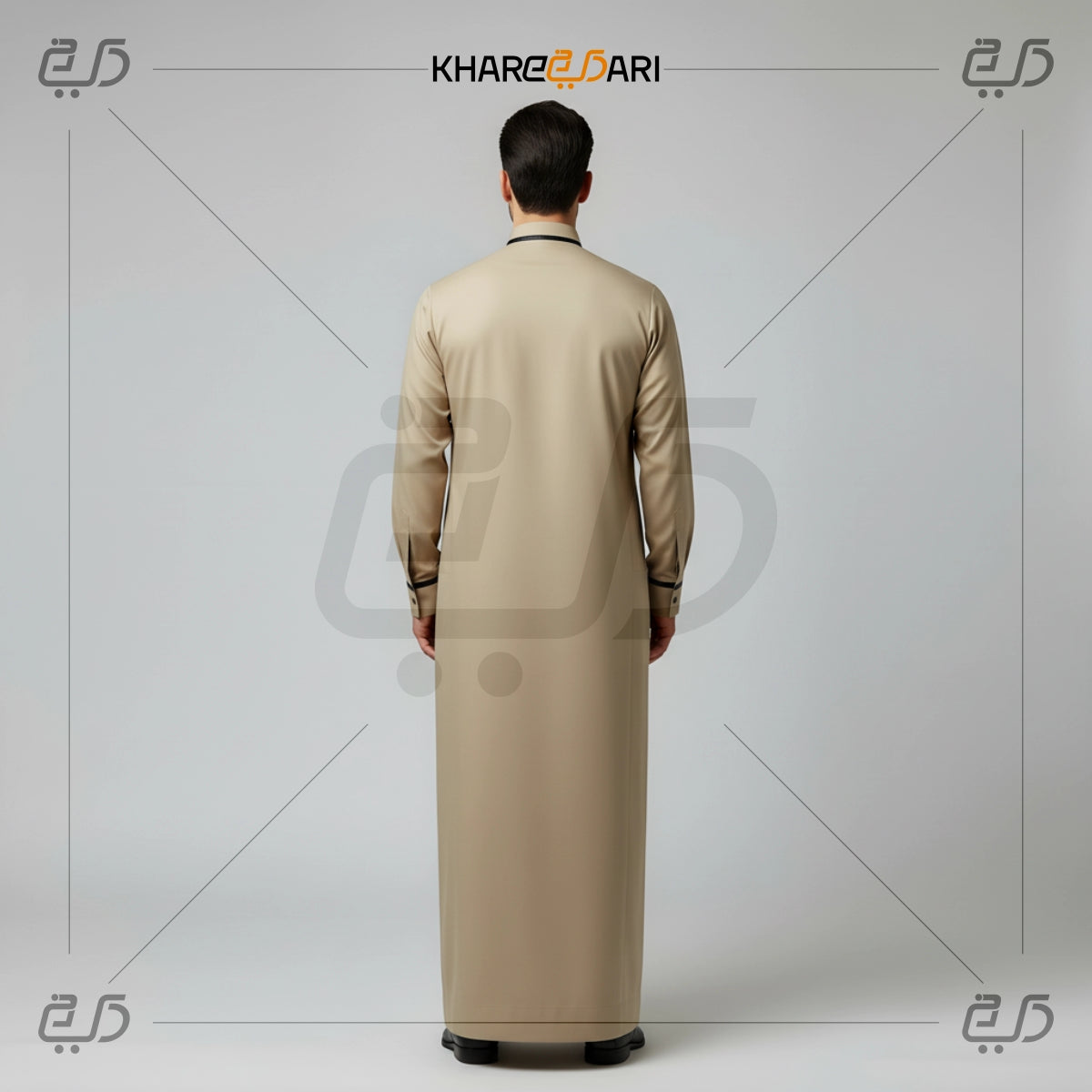 Golden Beige Satin Men's Jubba