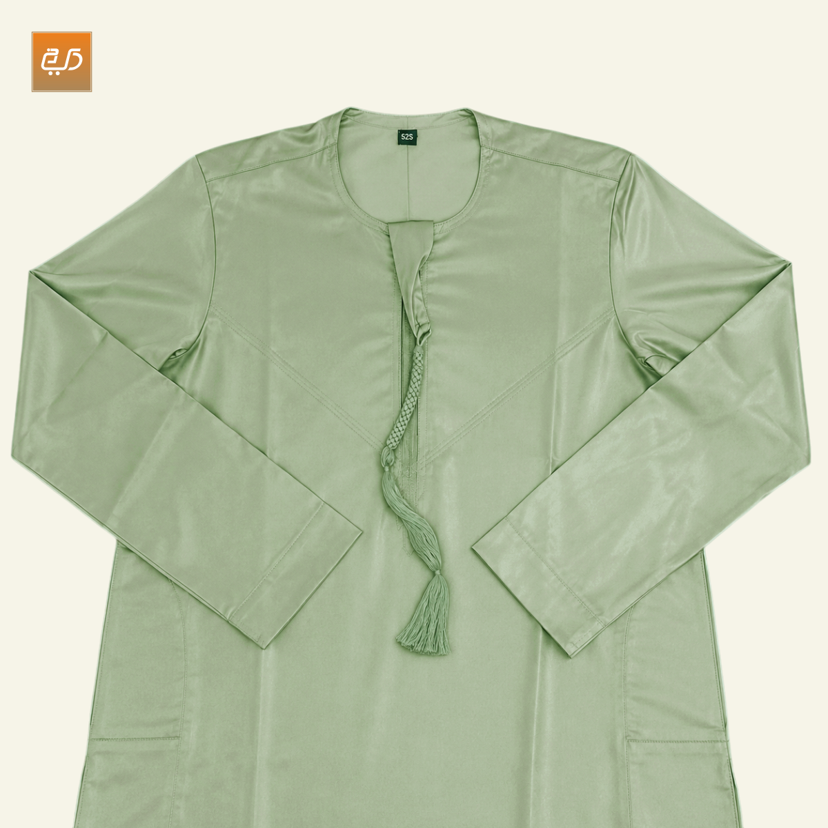 Elegant Tassel Omani Jubba – Light Green