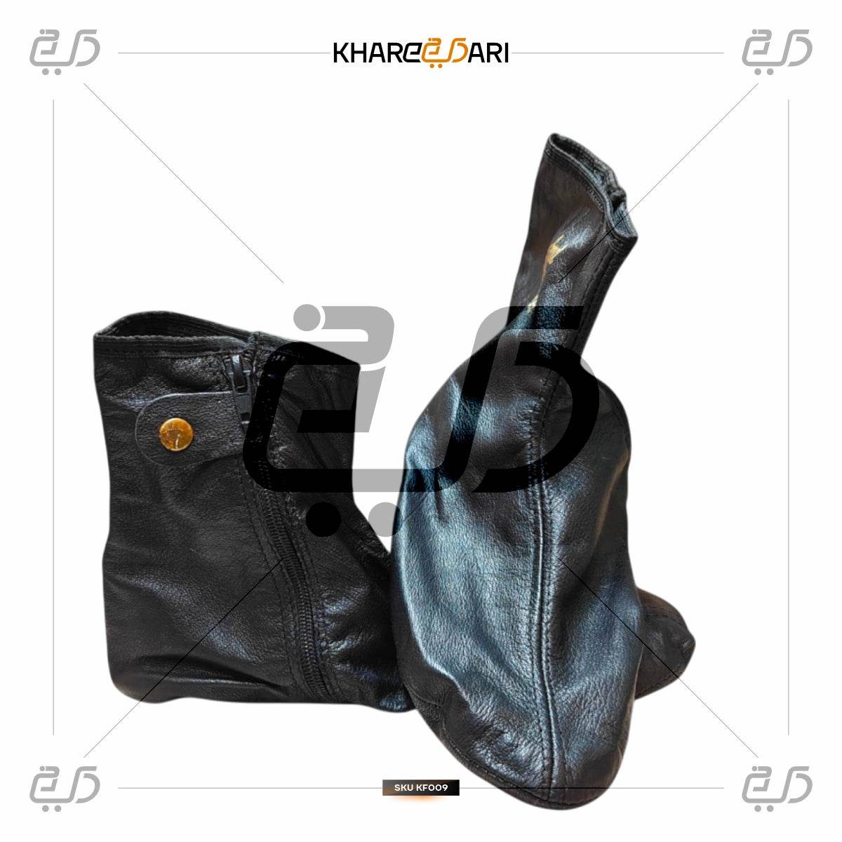 Azad Leather Winter Socks - Khareedari  Black