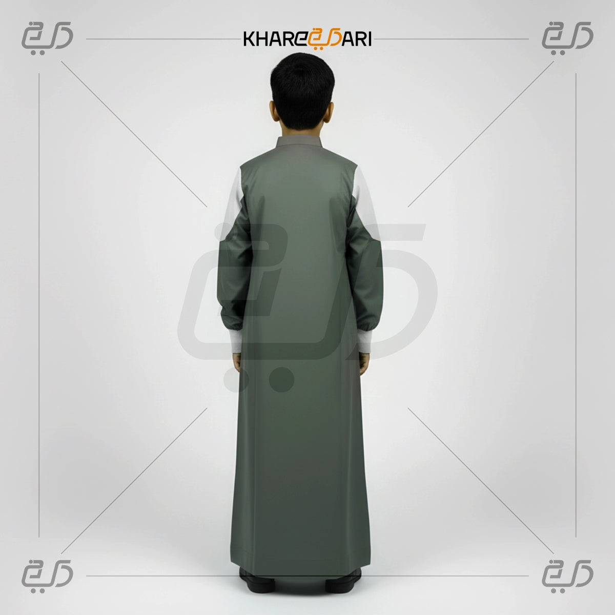 Two-Tone Half Zip Jubba For Kids