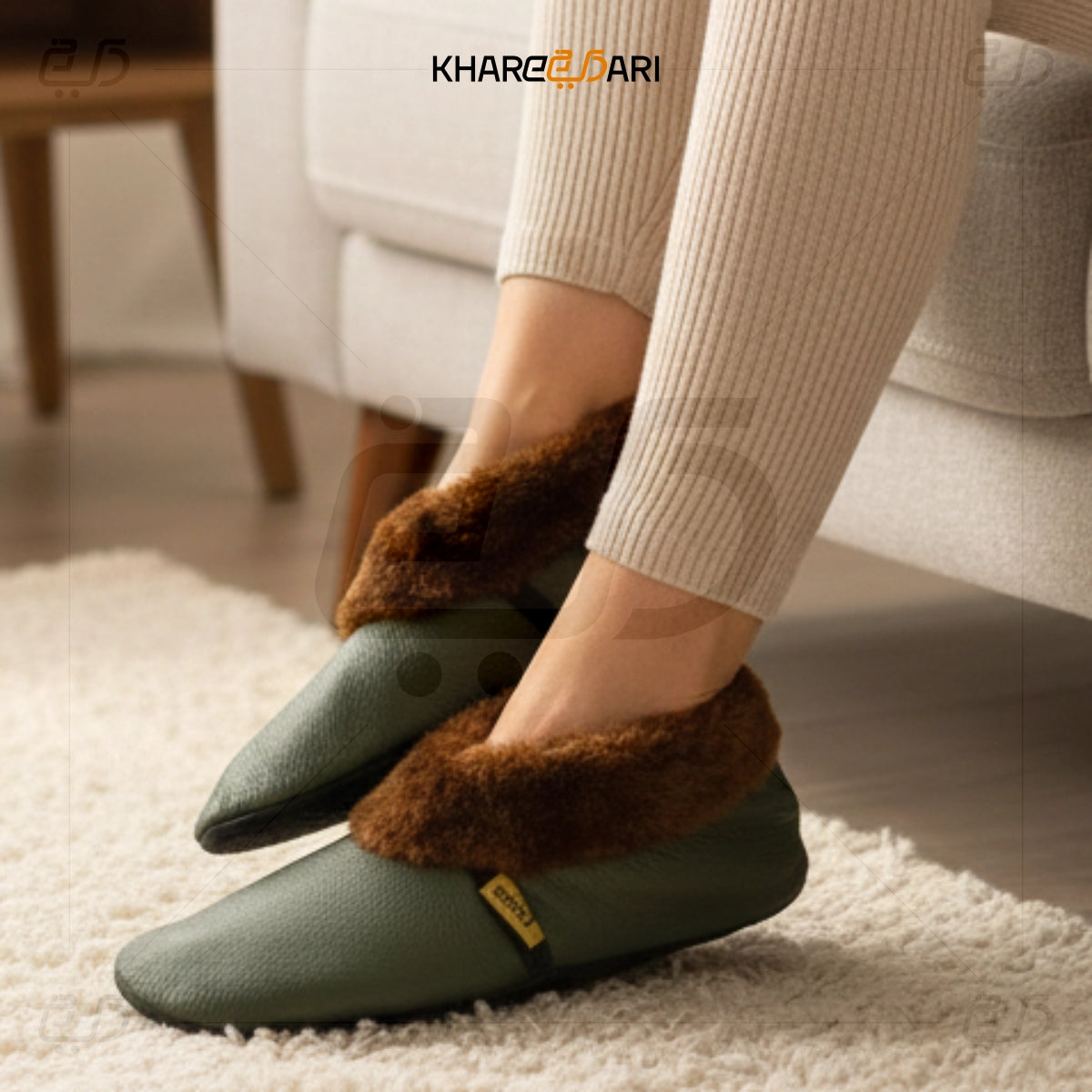 Women Leather Socks | Khuffain